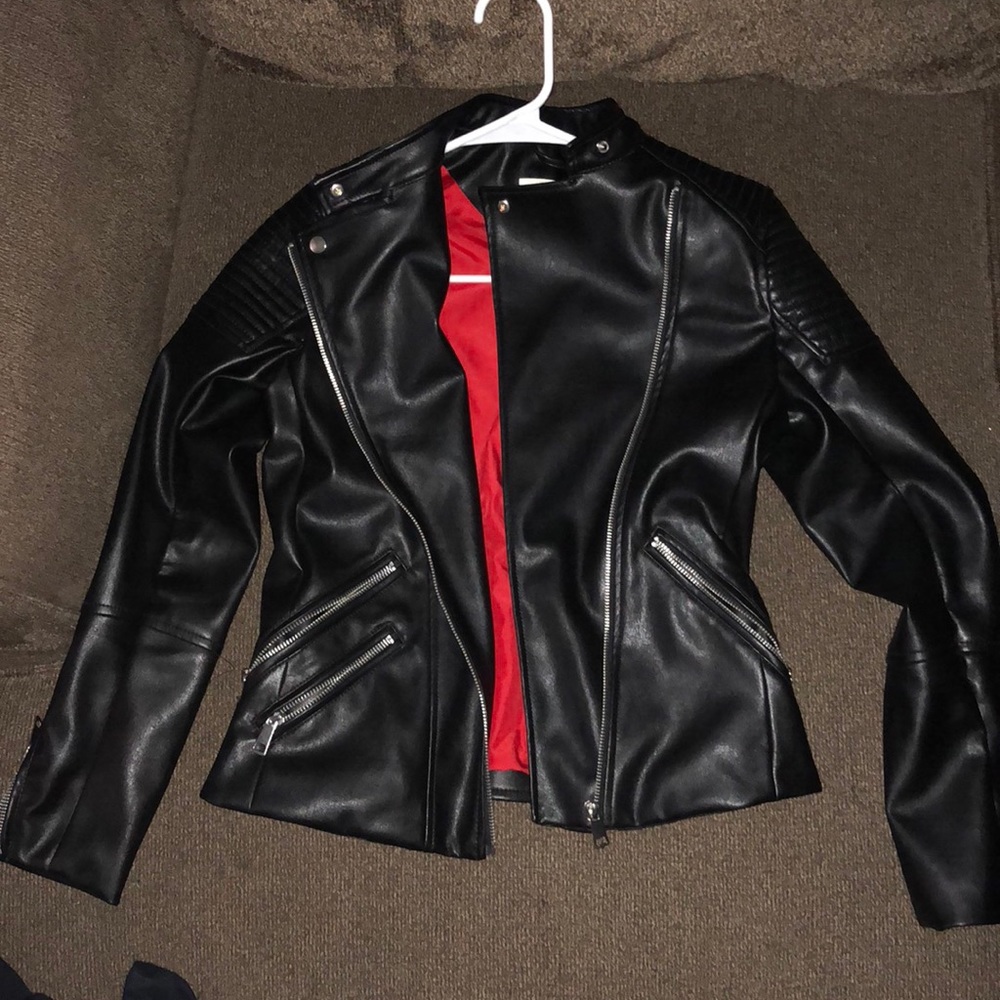 Black Leather Biker jacket.